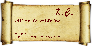 Kósz Cipriána névjegykártya